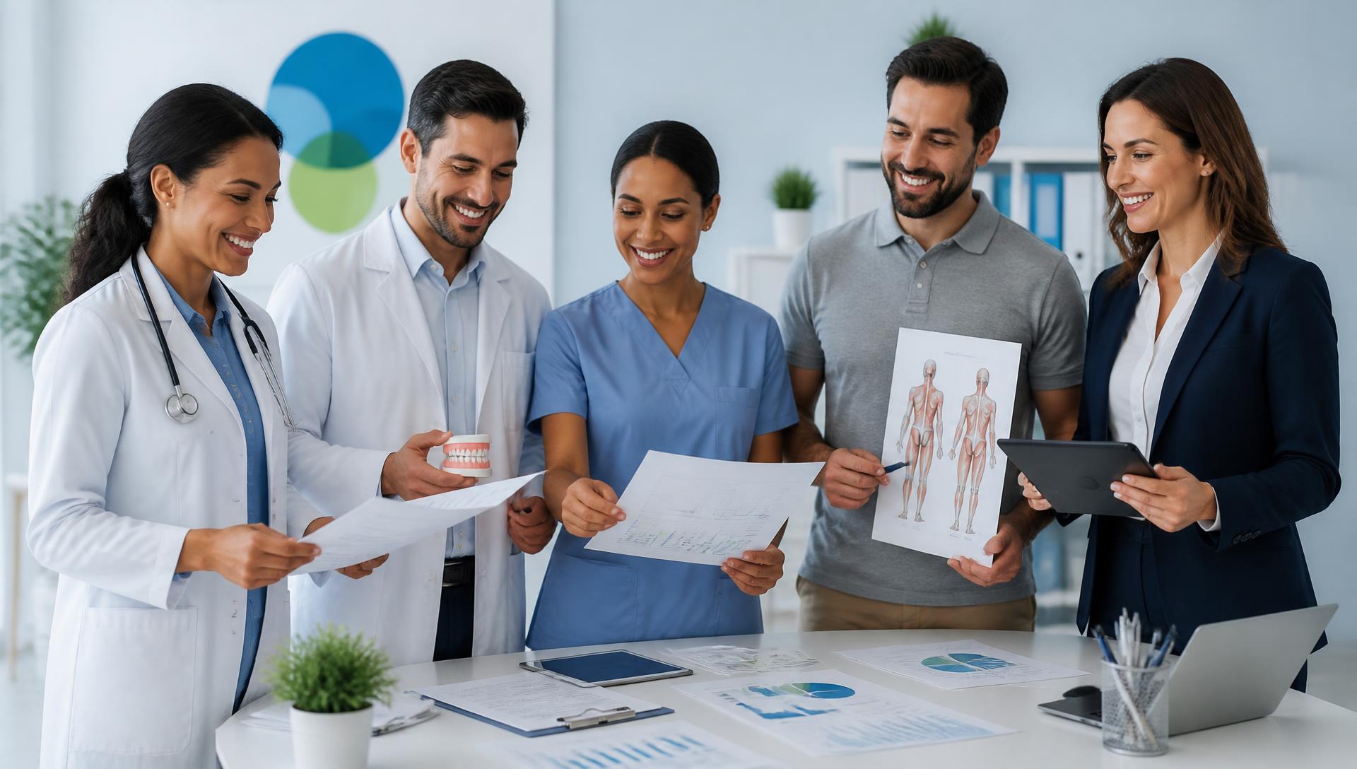 Profissional da saúde analisando relatórios financeiros da sua clínica em um tablet